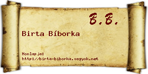 Birta Bíborka névjegykártya